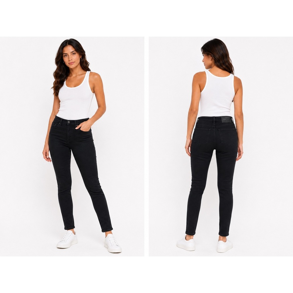 Levi Strauss Signature Jeans Women 8 Black Mid Rise Skinny Gold Label Denim Pant
